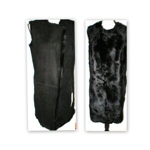 New NWT S Womens Long Michael Kors Coat Black Vest Reversible Fur Suede Leather
